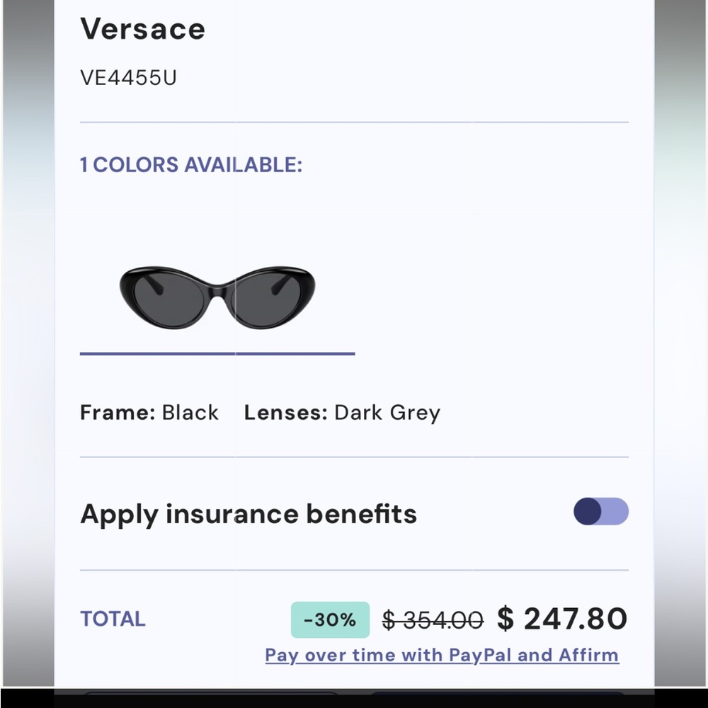 Versace unisex never worn sunglasses with case